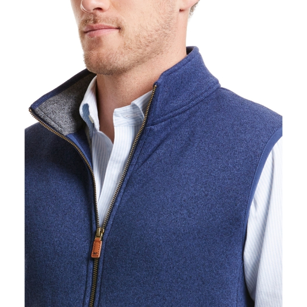 Men's Vineyard Vines Navy Blue Sweater Fleece Vest - Picture 2 of 13